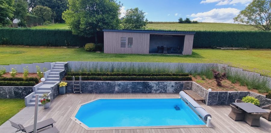 Aménagement extérieur en Pierre bleue/Petit Granit belge